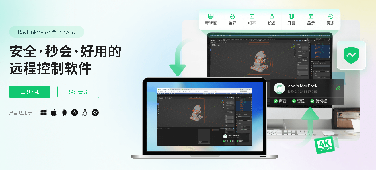 RayLink远程办公,远程协助